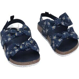 Carter's Girls Navy Zarina Sandal, Flower Detail, Size 8M Toddler